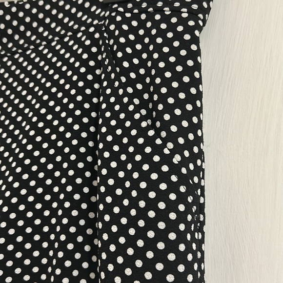 NWOT Max Studio Women Black/White Polka Dot Stretchy Wide Leg crop Pants - Picture 5 of 9